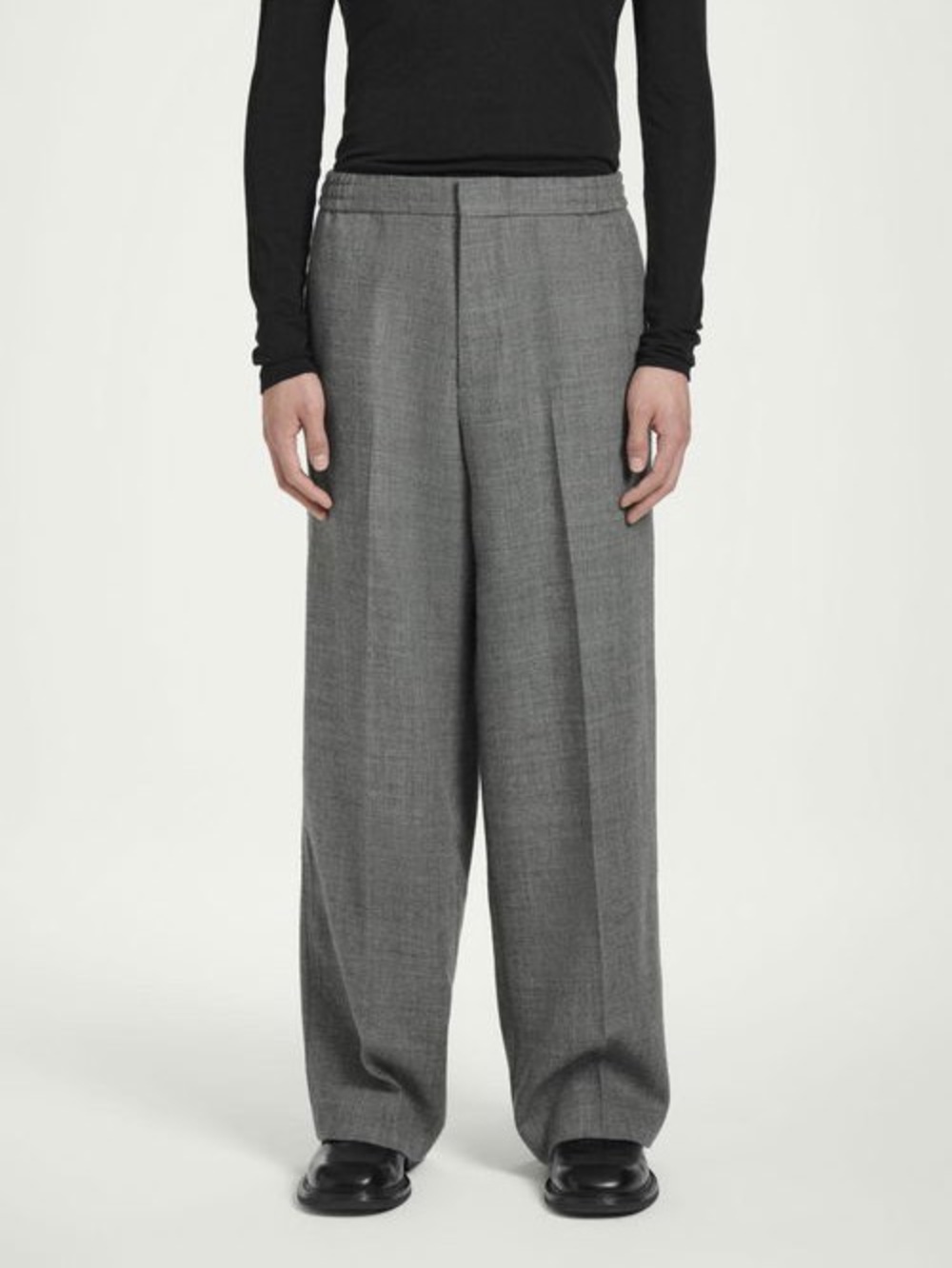 COS Tailored Wool-Flannel Track Pants Mens Size 36 Regular Gray Trousers cos EUC